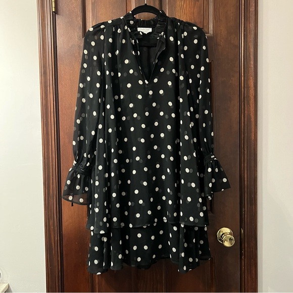 & Other Stories Womens Tiered Polka Dot Swing Dress Size 4 - Picture 3 of 9